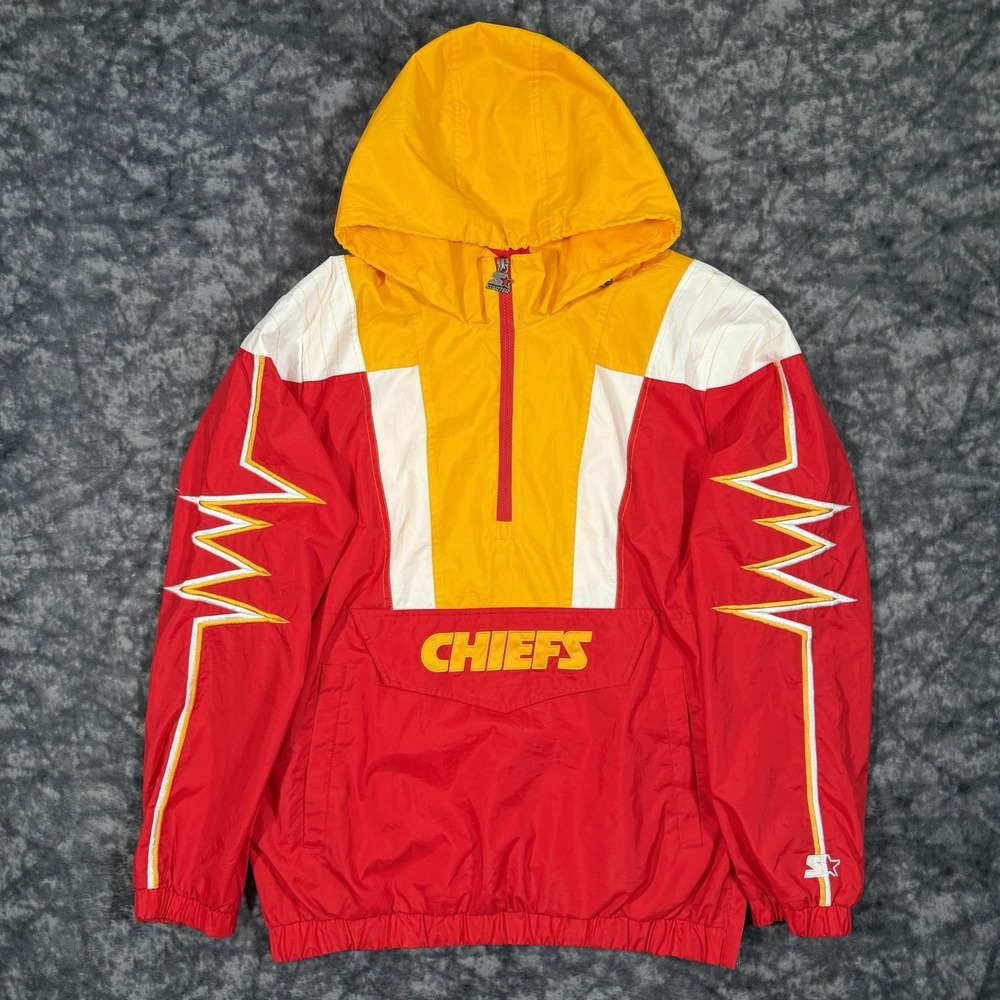 Vintage Starter Kansas City Chiefs Shockwave Pullover Jacket Mens L 90s Red NFL